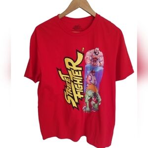 NWOT Streetfighter  Red Graphic Short Sleeve Tshirt Size Large  100% Cotton